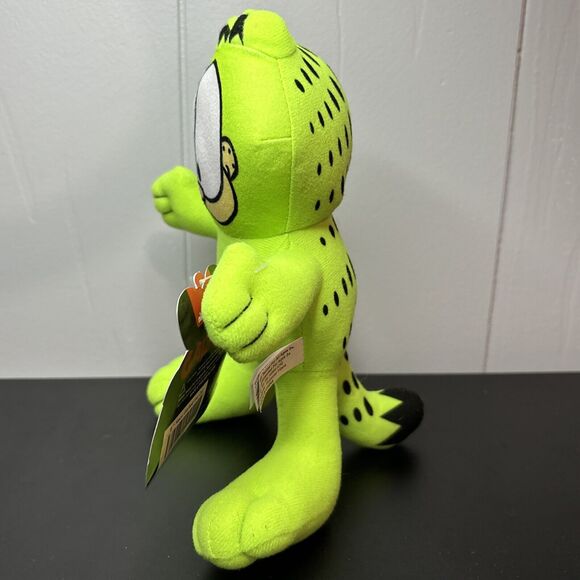 Garfield The Cat 9” Plush Stuffed Animal Neon Green Toy Factory 2022 Nickelodeon - Picture 4 of 9